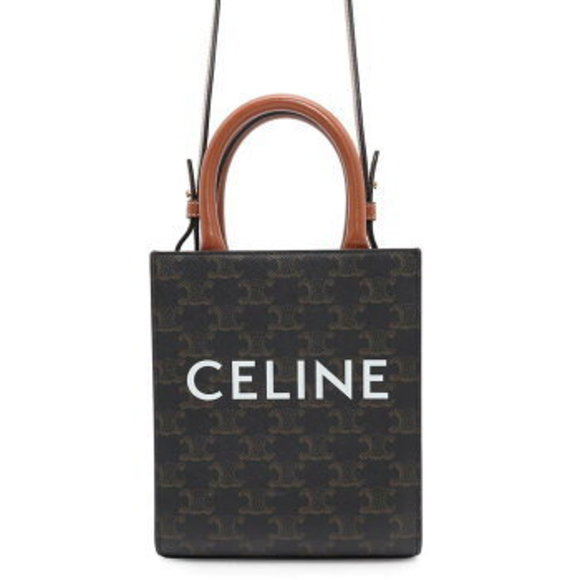 Celine Triomphe Vertical Cabas Calf Leather Handbag Bag - Picture 1 of 8